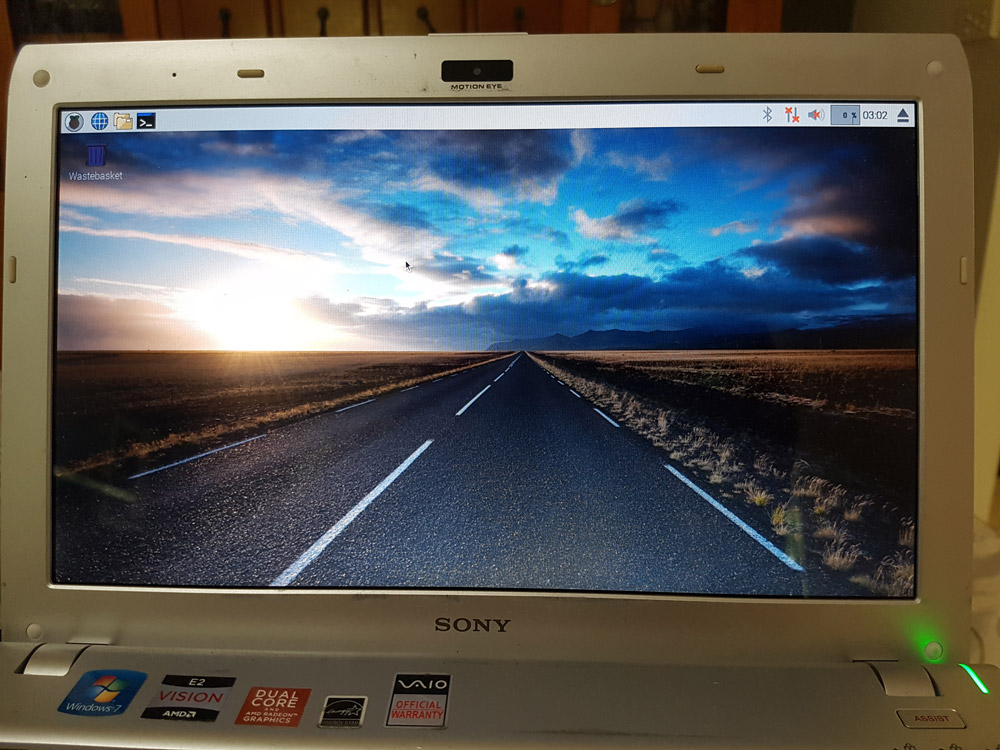The PIXEL OS desktop on first load