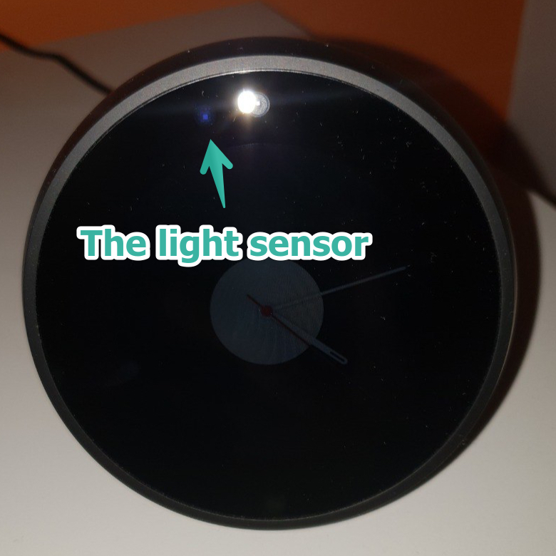 The light sensor beside the camera
